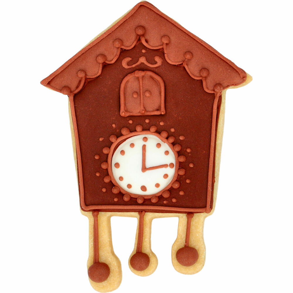 Birkmann cookie cutter cuckoo clock, with internal embossing, cookie cutter, cookie mold, biscuit, cookies, stainless steel, 11.5 cm, 198906