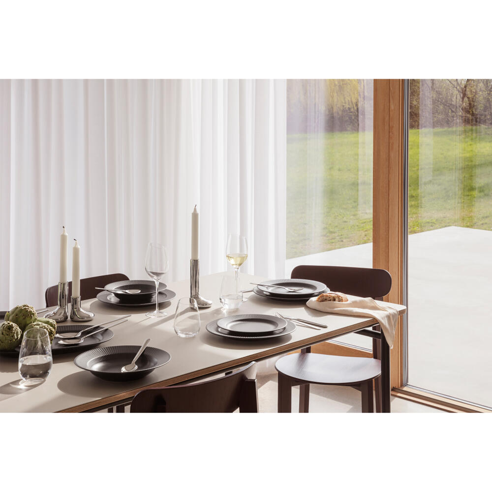 Eva Trio Deep Plate Legio Nova, Tableware, Soup Plate, Stoneware, Black, 22 cm, 787223