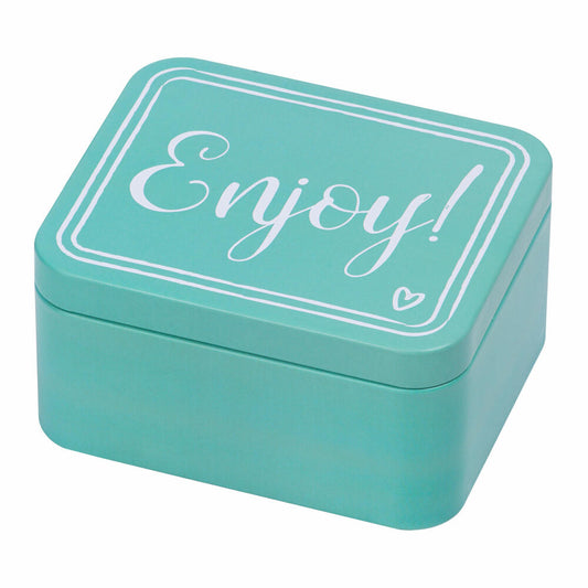 Birkmann Gift Box Enjoy, Tin Box, Gift Box, Box, Tinplate, Turquoise, 12 x 10 x 6 cm, 438224