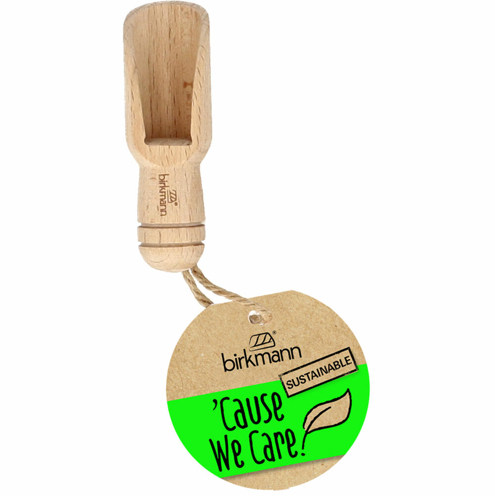 Birkmann Cause We Care Mini wooden scoop, salt scoop, sugar scoop, sugar spoon, beech wood, 8 x 2.5 cm, 889255