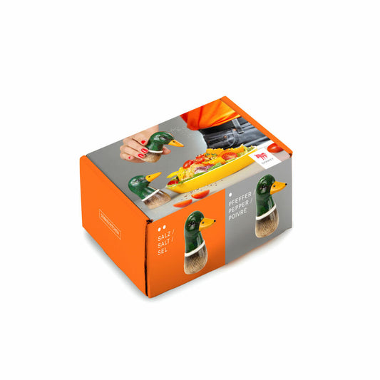 Donkey Products Salz- und Pfefferstreuer Set Spicy Ducks 2-tlg., Gewürzstreuer, Dolomit, Grün, Braun, 9 cm, 210731