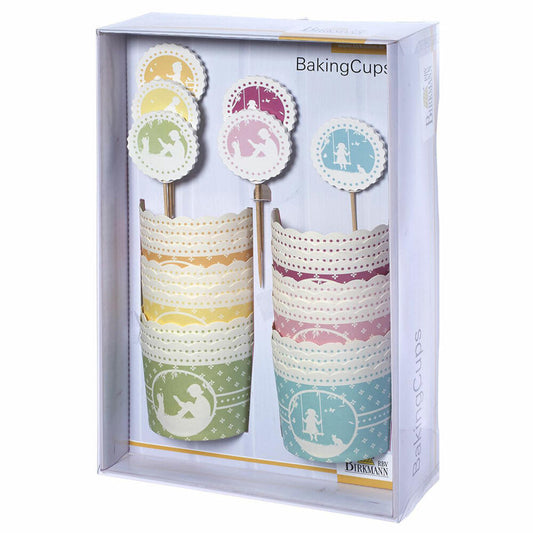 Birkmann Vintage Memories BakingCups, 24 Stück, Backbecher, Back Becher, Servierschale, Papier, Ø 7 cm, 442184