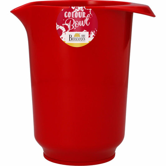 Birkmann Colour Bowl Rührbecher, Rühr Becher, Rührschüssel, Melaminharz, Rot, 1 L, 708075