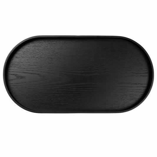 ASA Selection wood Holztablett Oval, Tablett, Serviertablett, Dekotablett, Eiche, Schwarz, 44 x 22.5 cm, 53795900