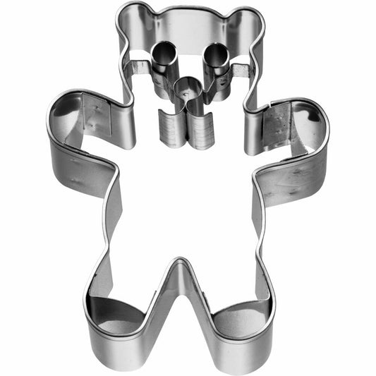 Birkmann cookie cutter teddy bear, with internal embossing, cookie cutter, cookie shape, biscuit, cookies, stainless steel, 6.5 cm, 198548