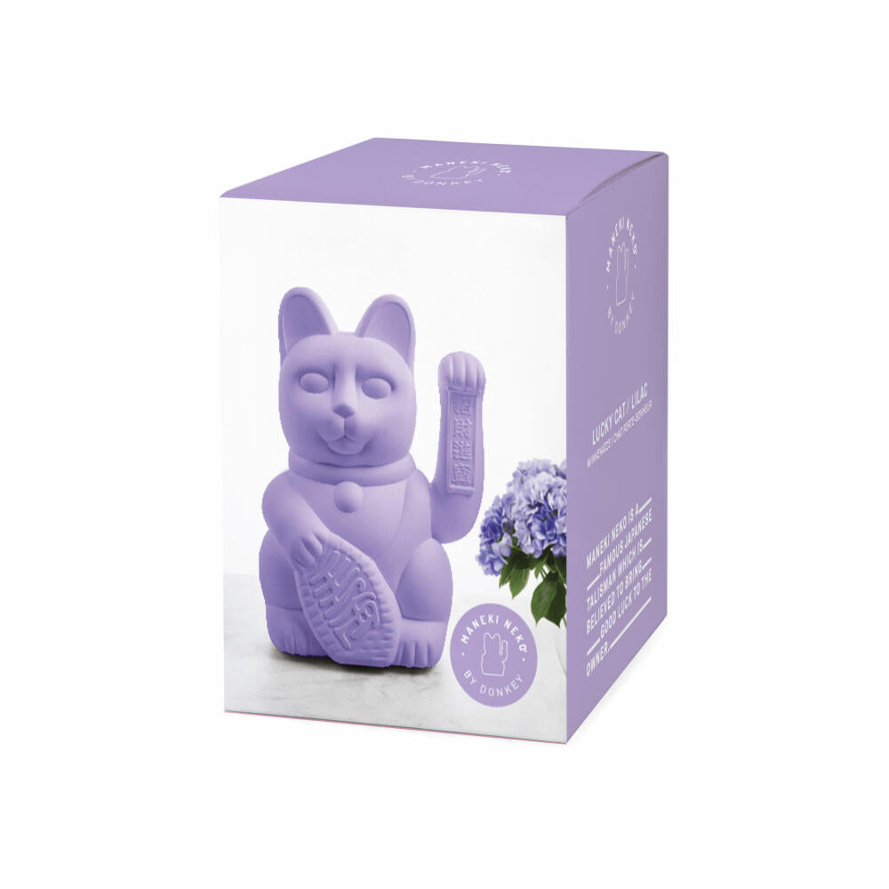 Donkey Products Lucky Cat Maneki Neko Large, waving cat, lucky charm, plastic, lilac, 30 cm, 330547