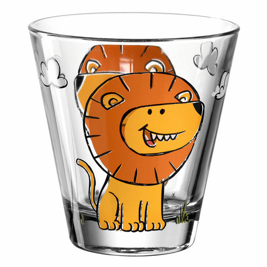 Leonardo drinking glass BAMBINI lion, children's glass, glass, soda-lime glass, multicolored, 120 ml, 017899