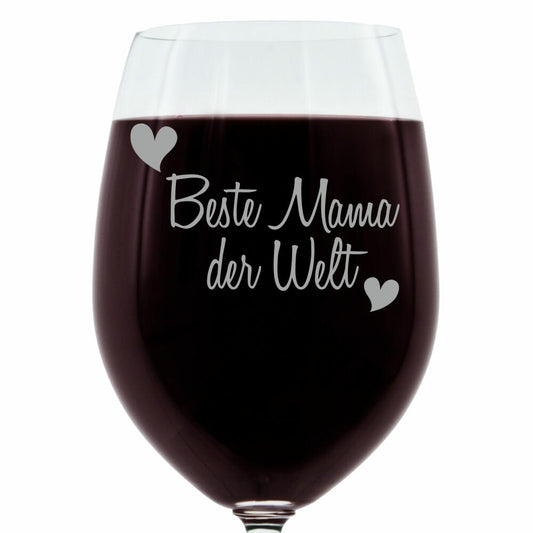 Leonardo wine glass, gift mood glass with engraving, mood glass, best mom in the world, thin, 400 ml