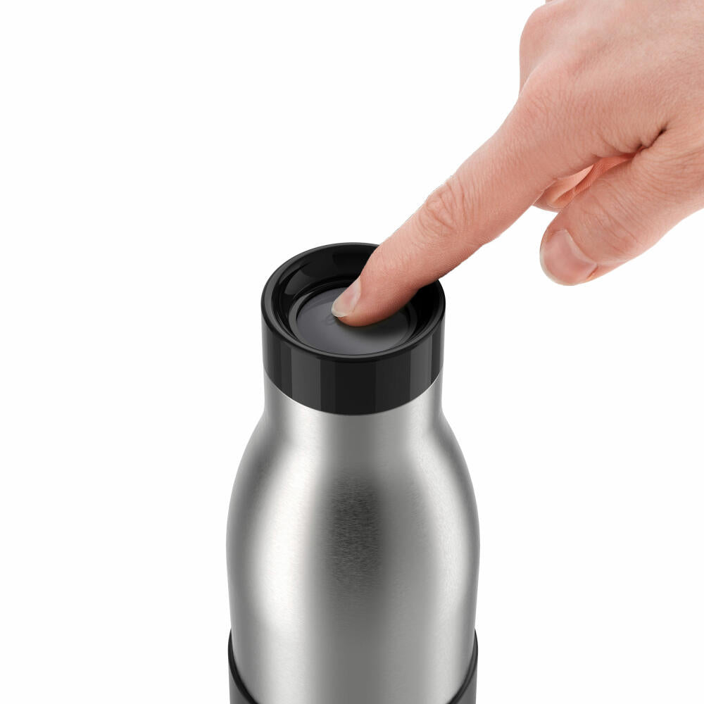 EMSA BLUDROP SLEEVE drinking bottle, water bottle, bottle, stainless steel, black, 0.5 L, N31105