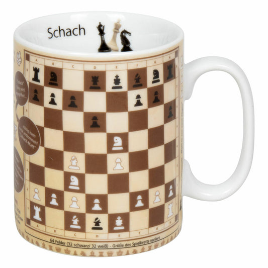 Könitz Becher Wissensbecher Schach, Tasse, Porzellan, Bunt, 460 ml, 11 1 330 2790