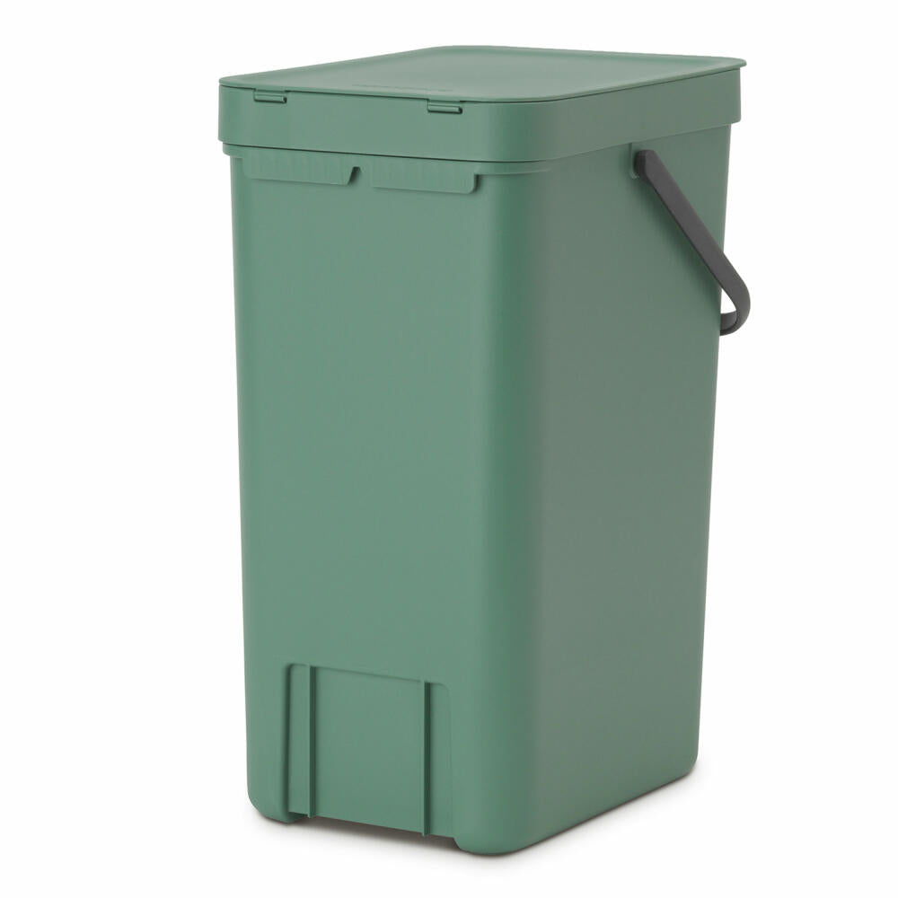 Brabantia Abfallbehälter Sort & Go, Abfalleimer, Mülleimer, Kunststoff, Fir Green, 16 L, 129827