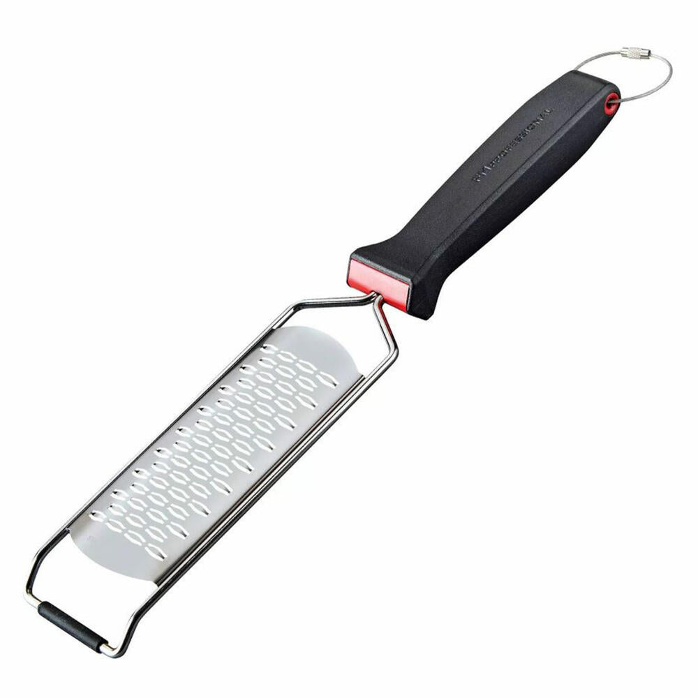 FMprofessional kitchen grater Presist coarse, kitchen grater, stainless steel, POM, black-red, 18 cm, 22247