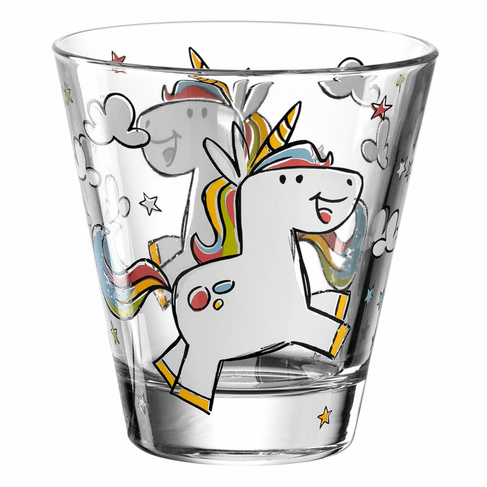 Leonardo drinking glass BAMBINI unicorn, children's glass, glass, soda-lime glass, multicolored, 120 ml, 017902