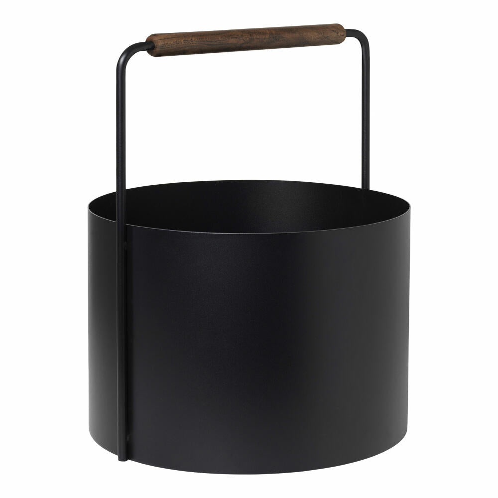 Blomus Holzkorb Ashi, Feuerholzkorb, Kaminholz Aufbewahrung, Stahl pulverbeschichtet, Eiche, Brown Oak, 66165