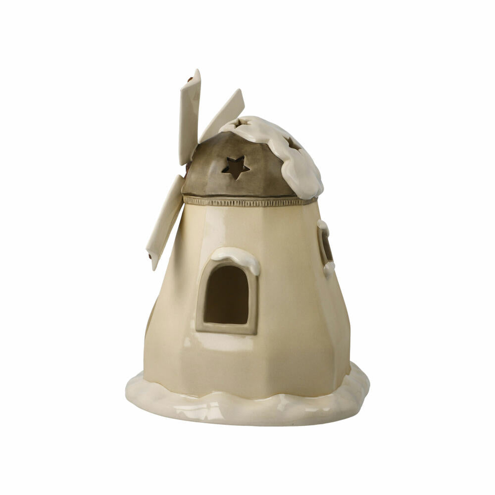 Goebel Lantern Snowy Windmill, Christmas, Winter Forest, Stoneware, Colorful, 66703811