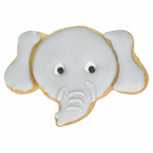 Birkmann Ausstechform Elefantenkopf, mit Innenprägung, Ausstecher, Plätzchenform, Keks, Plätzchen, Edelstahl, 7 cm, 198166