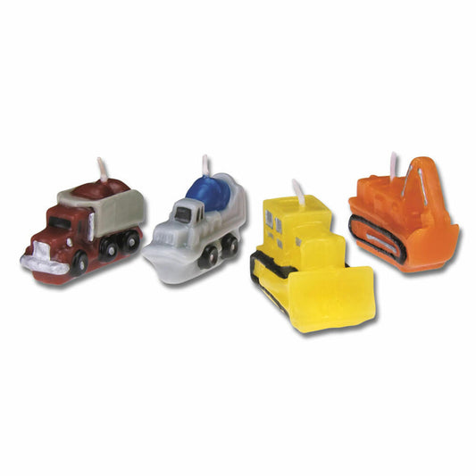 Städter Candles Construction Vehicles Set, 4 pcs., Birthday Candles, Cake Candles, Birthday, Candle, 910423