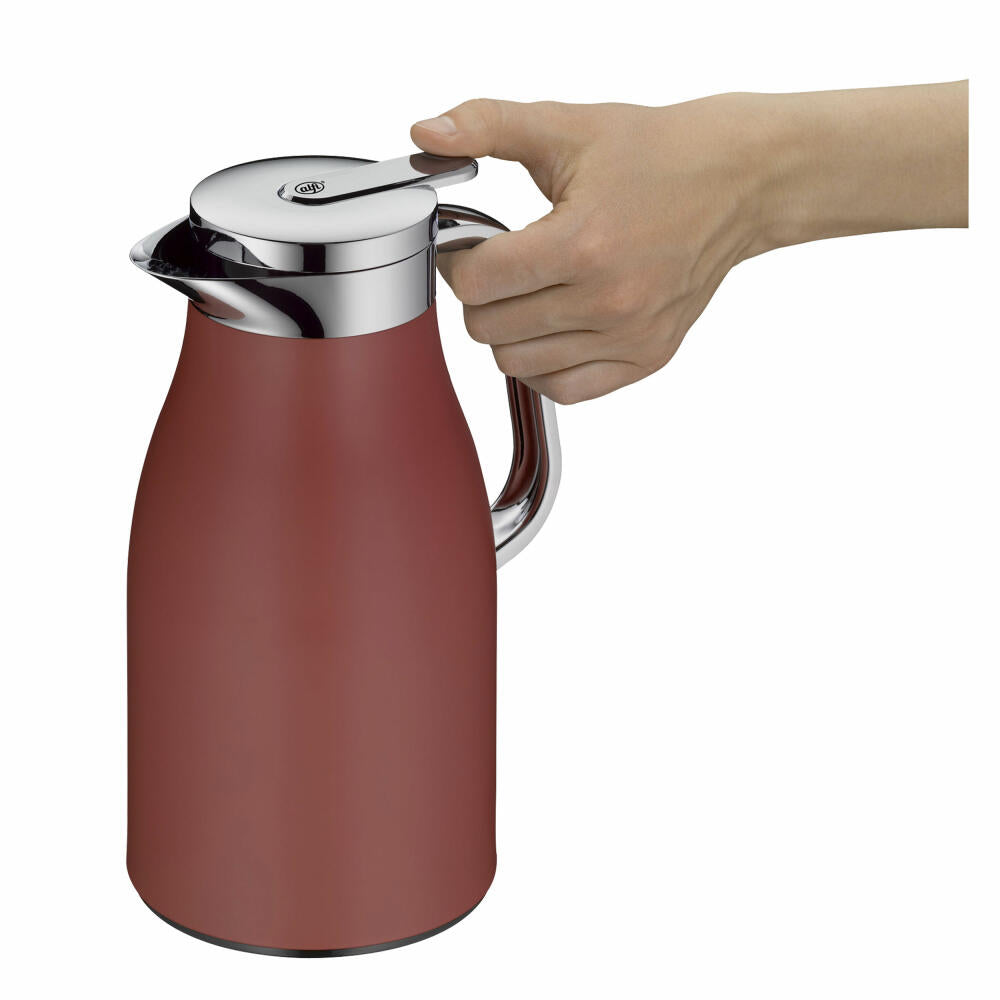 Alfi Skyline vacuum flask, thermos flask, stainless steel, Mediterranean Red Matt, 1 L, 1321300100