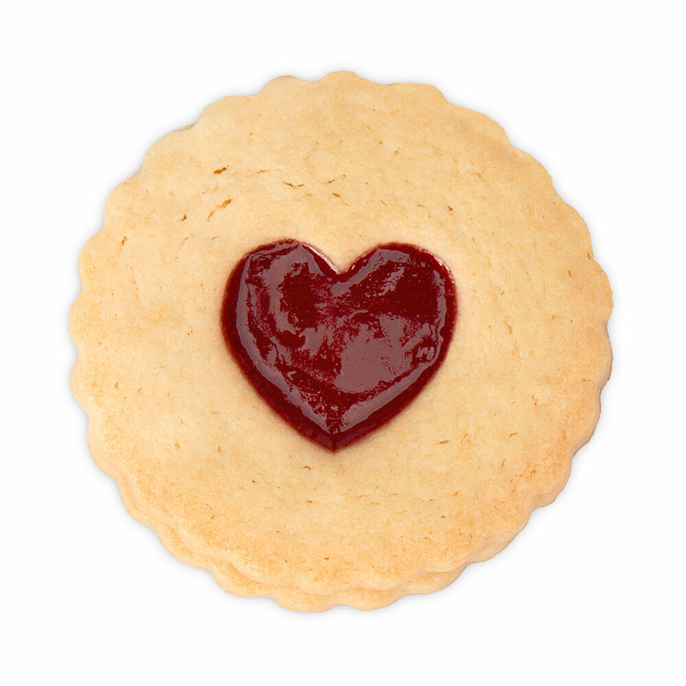 Städter Linzer Cookie Cutter Spitzbub Heart Wavy Double-Sided, Cookie Cutter, Cookie Mold, Cookies, Plastic, 954138