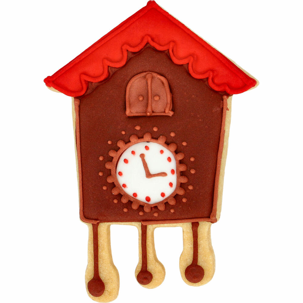 Birkmann cookie cutter cuckoo clock, with internal embossing, cookie cutter, cookie mold, biscuit, cookies, stainless steel, 11.5 cm, 198906