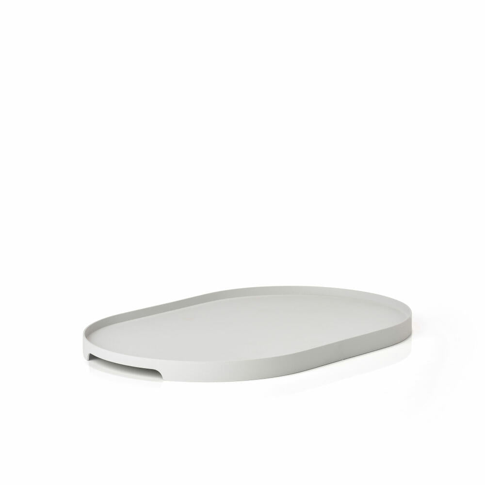 Zone Denmark Tray Singles, Oval, Serving Tray, Decorative Tray, Metal / Iron, Warm Grey, 35 x 23 cm, 332093