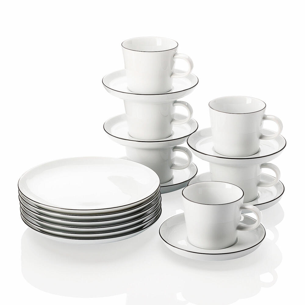 Rosenthal Cucina-Basic Kaffeeset 18-tlg., Geschirrset, Porzellan, Colori Black, 42100-671167-28485