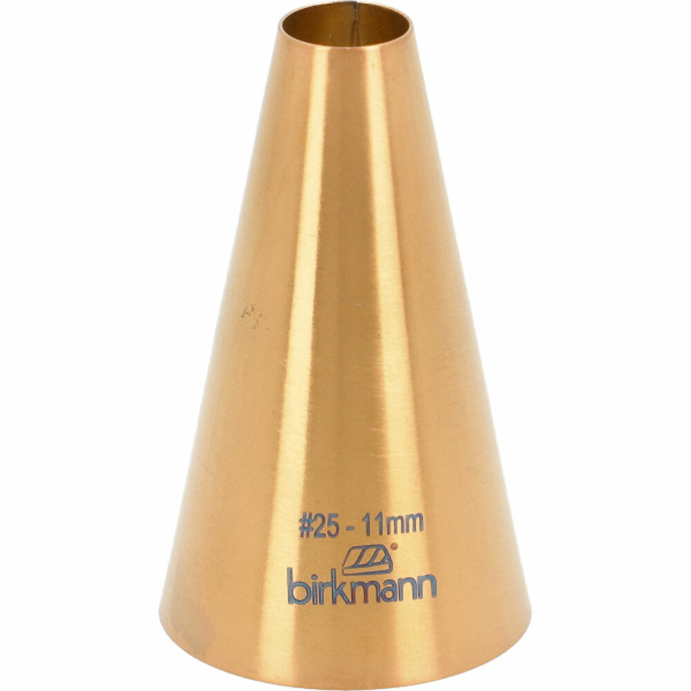 Birkmann perforated nozzle no. 25, piping nozzle, decorating nozzle, baking accessories, stainless steel, copper-colored, Ø 11 mm, 409064