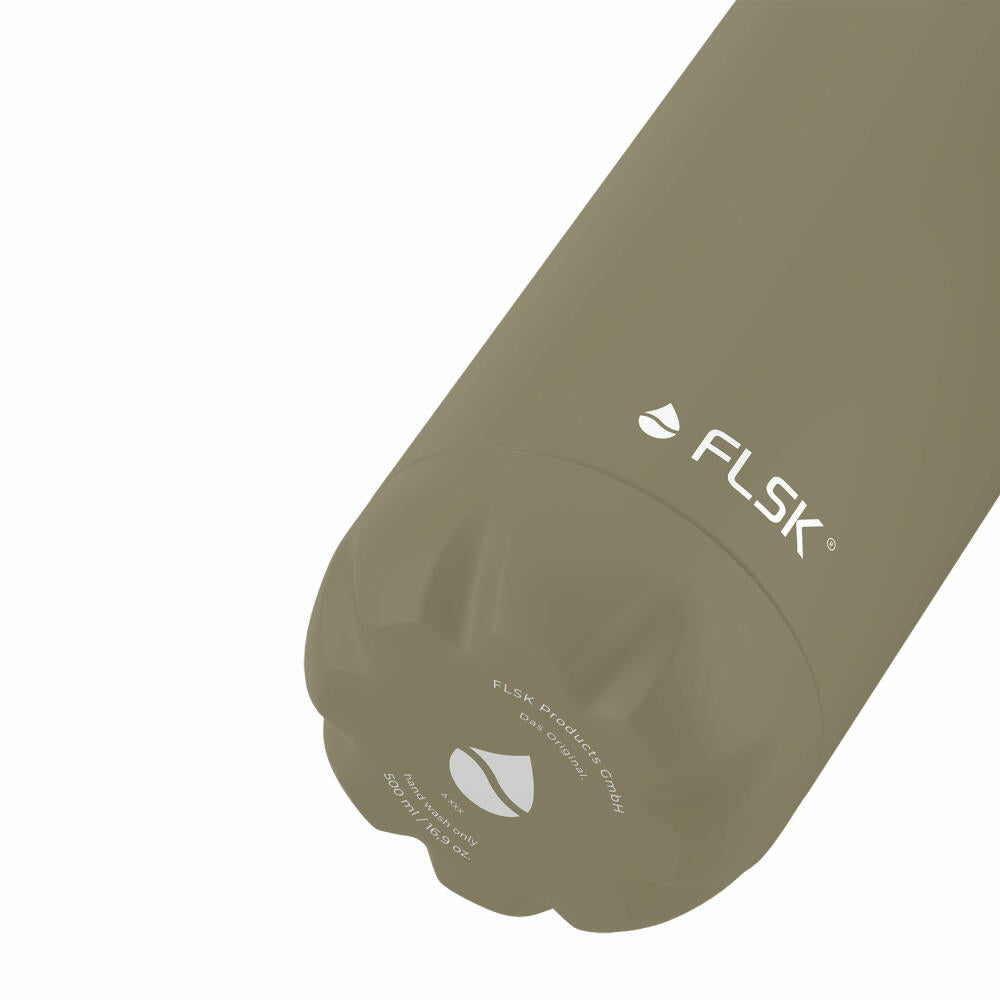 FLSK drinking bottle Khaki, insulated bottle, thermos flask, bottle, stainless steel, 750 ml, 1010-0750-0020