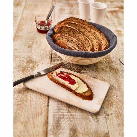 Birkmann Bezug für Gärkörbchen rund, groß, passend für Artikel 208971, Körbchenbezug, Baumwolle, Schwarz, 700703