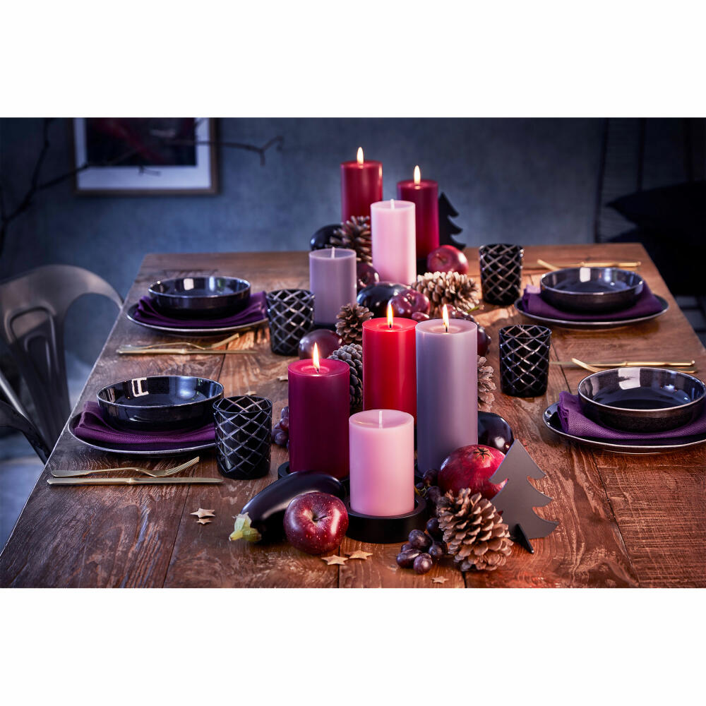 Engels Kerzen Original Stumpen Cast, Pillar Candle, Stump Candle, Paraffin, Burgundy, Ø 8 cm, H 15 cm, 62008015250