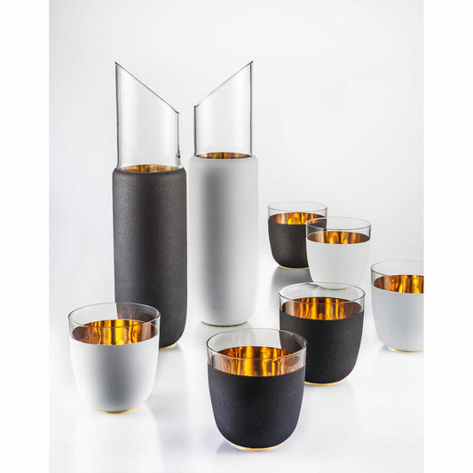 Eisch Karaffe Cosmo Gold No Drop, Weinkaraffe, Wasserkaraffe, Kristallglas, Schwarz, Gold, 1 L, 70576711