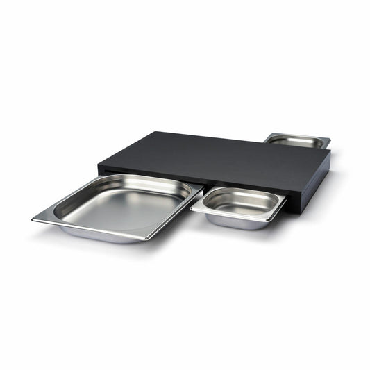 Continenta multifunctional board, with 3 stainless steel drawers, cutting board, Duracore, black, 49.5 x 32.6 cm, 5328