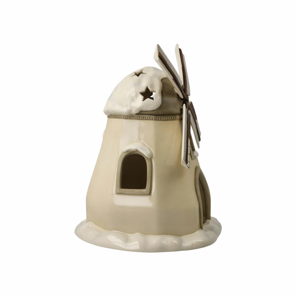 Goebel Lantern Snowy Windmill, Christmas, Winter Forest, Stoneware, Colorful, 66703811