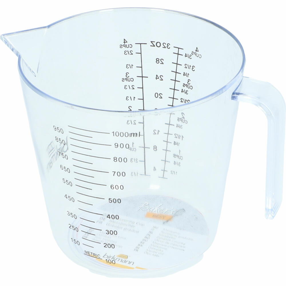 Birkmann Bakers Best measuring cup, measuring jug, measuring cup, dosing aid, plastic, 1 L, 424531