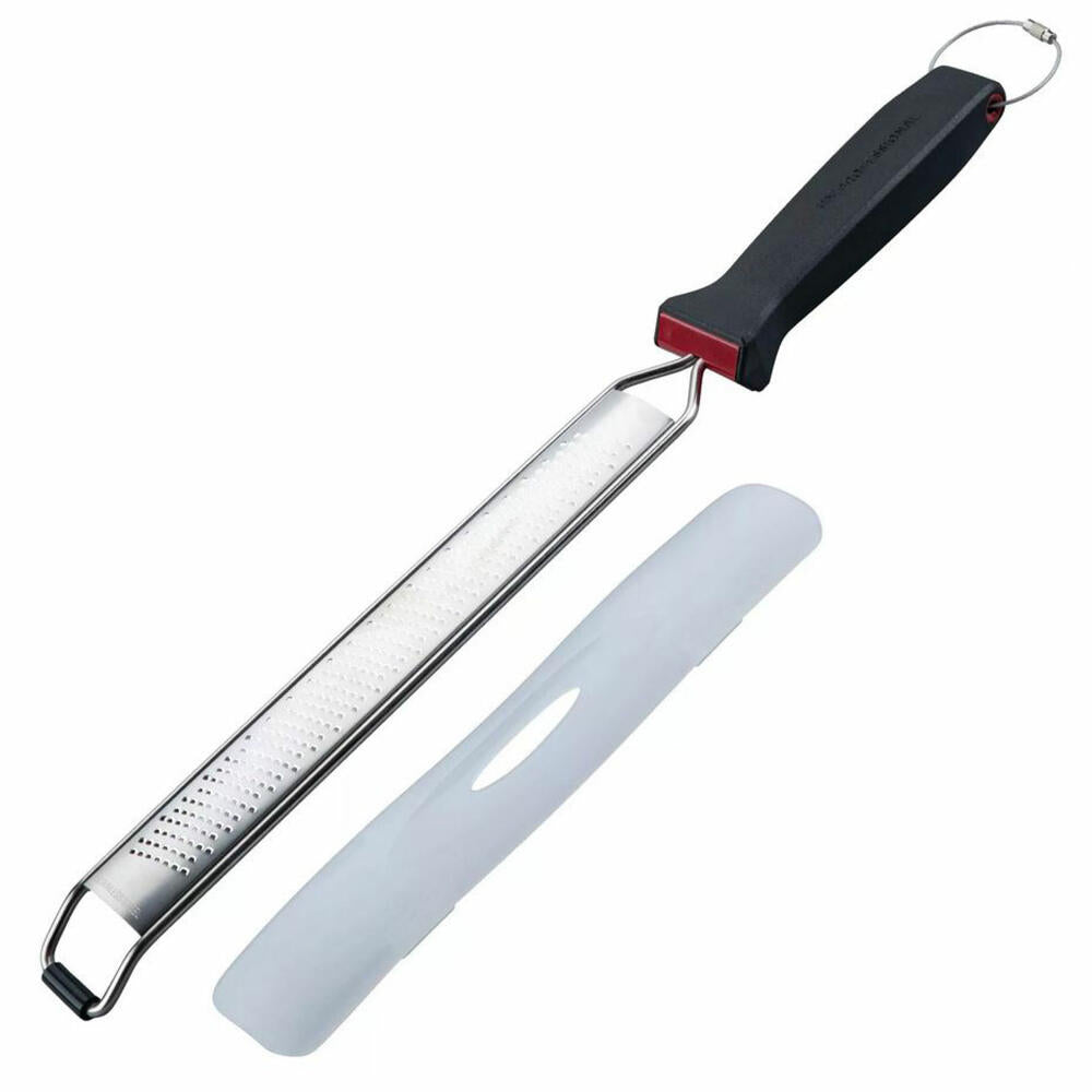 FMprofessional long grater Presist fine, kitchen grater, stainless steel, POM, black-red, 27 cm, 22245