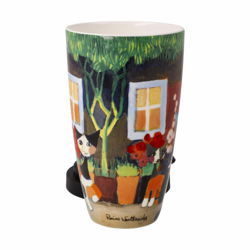 Goebel Künstlertasse mit Deckel Rosina Wachtmeister - Una bellissima giornata, Fine Bone China, Bunt, 0.5 L, 66861241