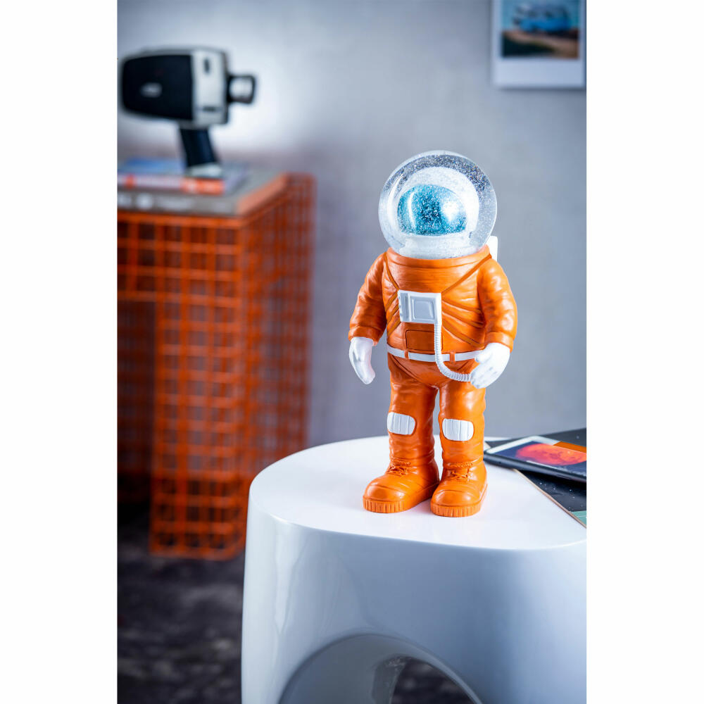 Donkey Products Summerglobe Marstronaut, glitter ball, astronaut figure, polyresin, glass, orange, 30 cm, 330494