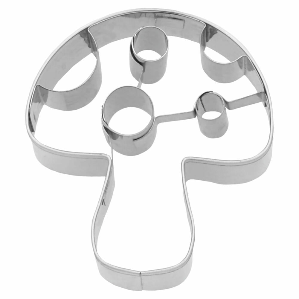 Birkmann mushroom cookie cutter, with internal embossing, cookie cutter, cookie mold, biscuit, cookies, stainless steel, 5.5 cm, 198395