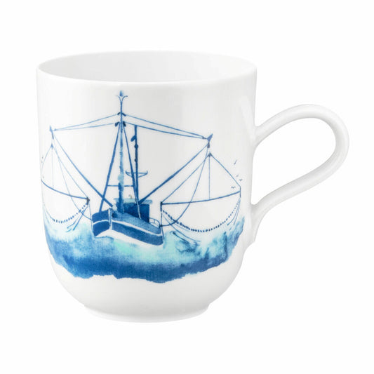 Seltmann Weiden mug with handle, coffee mug, tea cup, cup, porcelain, fishing boat, 400 ml, 001.769164