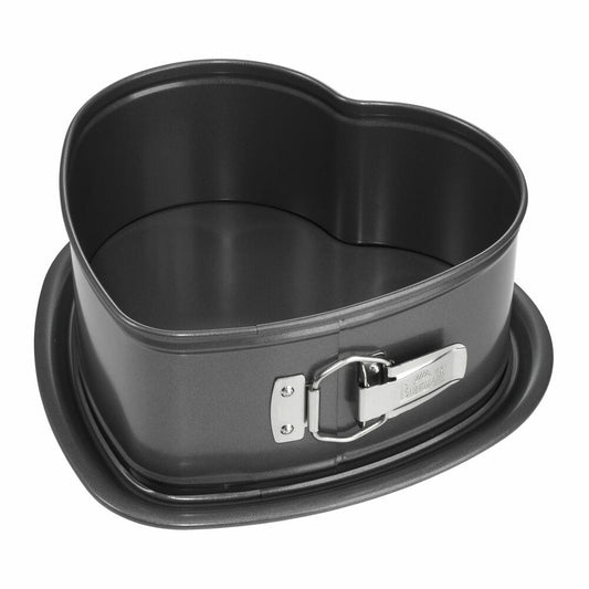 Birkmann Easy Baking Springform Heart, Baking Pan, Cake Pan, Heart Shape, Baking Accessories, Non-Stick Coating, Black, 22 cm, 881501