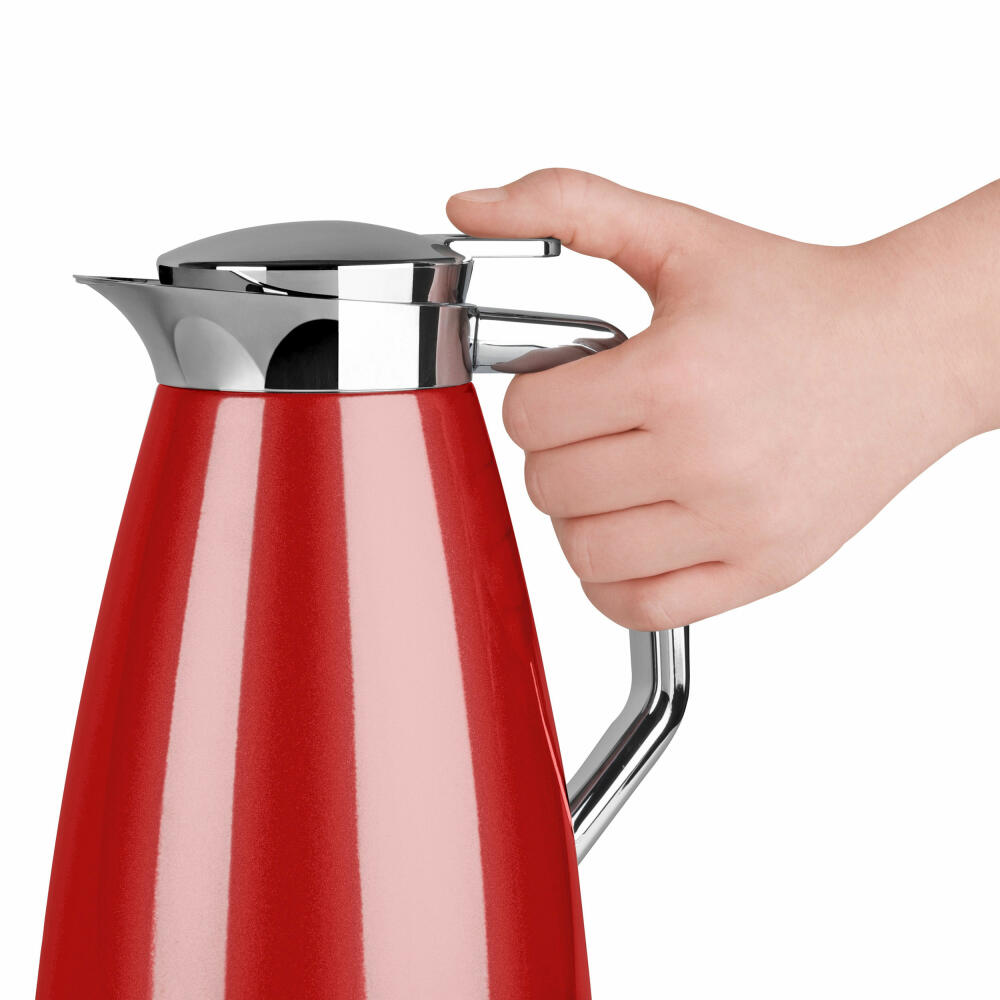 Emsa PLAZA insulated jug Quick Tip, jug, teapot, coffee pot, stainless steel, red, 1 L, F4140300