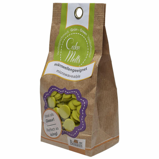 Birkmann CakeMelts, Glasurlinse, Dekorzucker, Kuchenschmelz, Backzutaten, Grün, 250 g, 504165