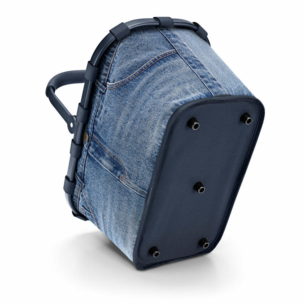 reisenthel carrybag, Einkaufskorb, Korb, Picknickkorb, Tragetasche, Jeansmaterial, Frame Jeans Classic Blue, 22 L, BK4082