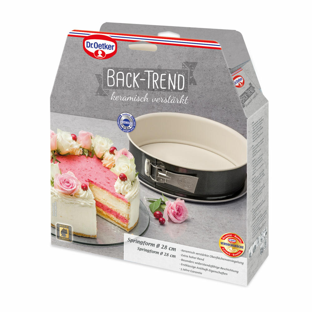 Dr. Oetker Back-Trend Springform, Baking Pan, Cake Pan, Sheet Steel with Non-Stick Coating, 4852