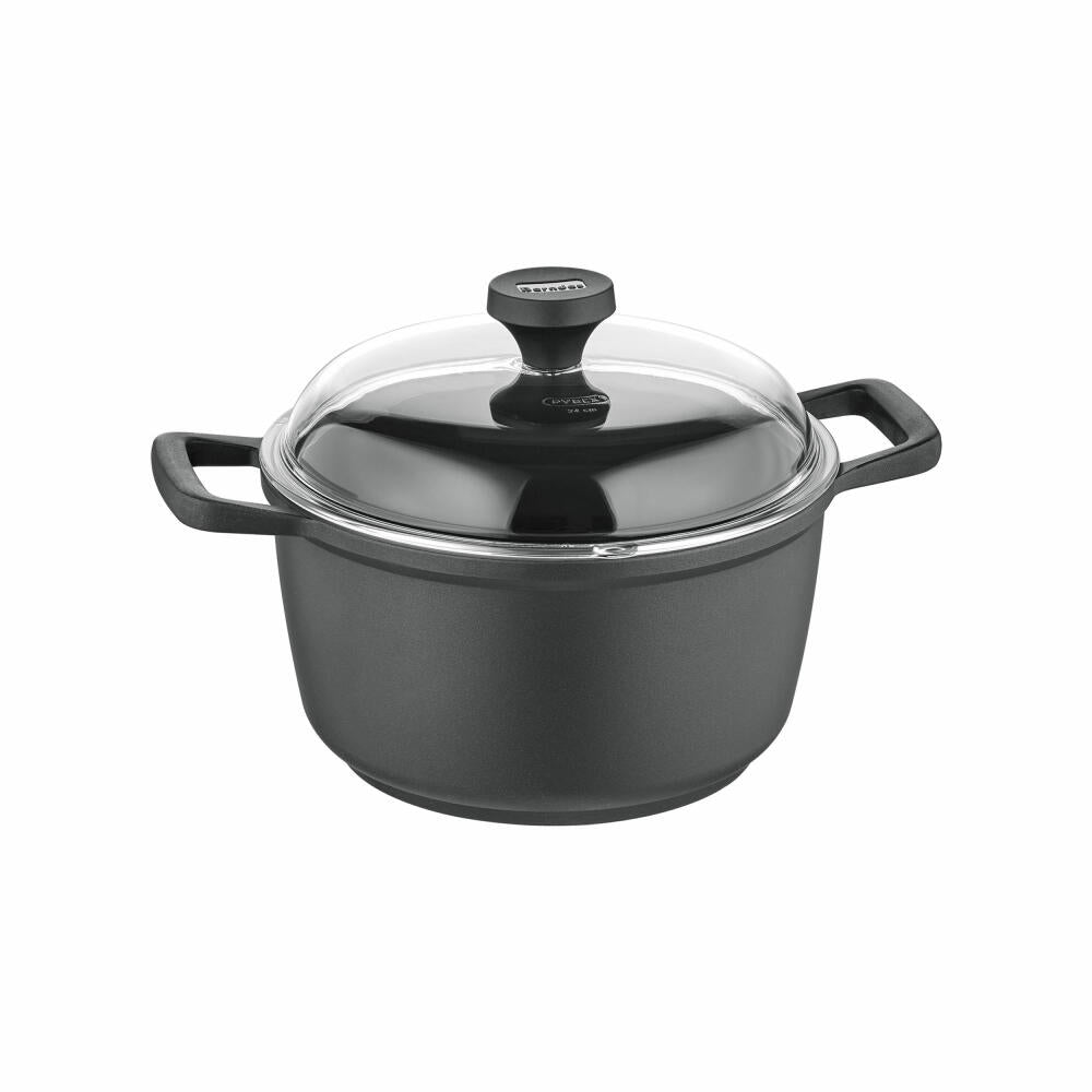 Berndes Edition 100 cooking pot with lid, pot, cast aluminum, black, 24 cm, 031645