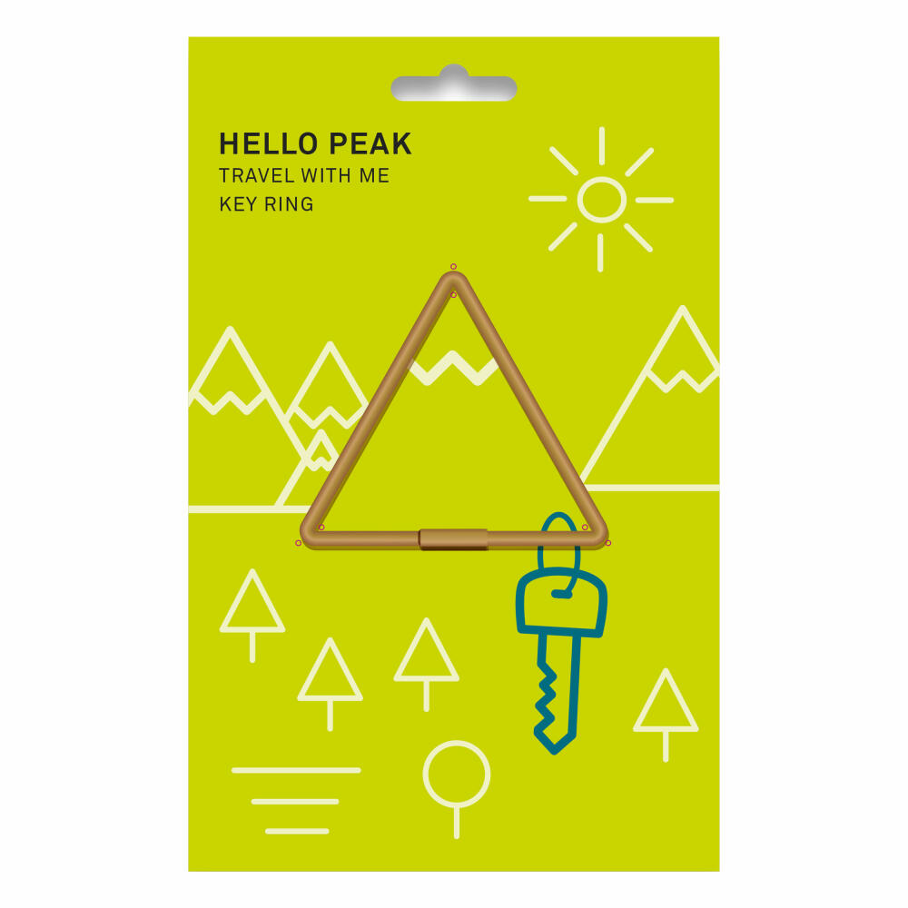 Donkey Products Hello Peak Keyring, Key Pendant, Keyring, Gold, L 6.2 cm, 400919