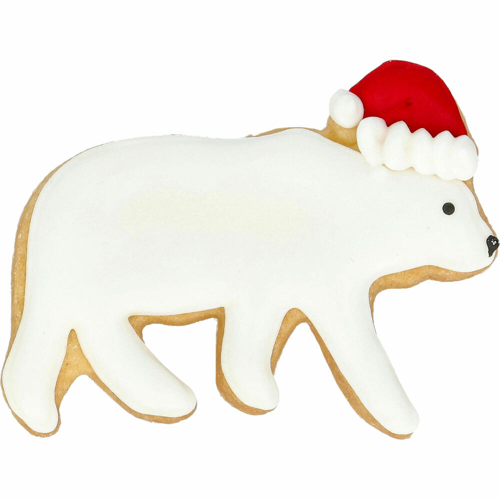 Birkmann Ausstechform Weihnachts-Eisbär, mit Innenprägung, Ausstecher, Plätzchenform, Keks, Plätzchen, Edelstahl, 9 cm, 199446