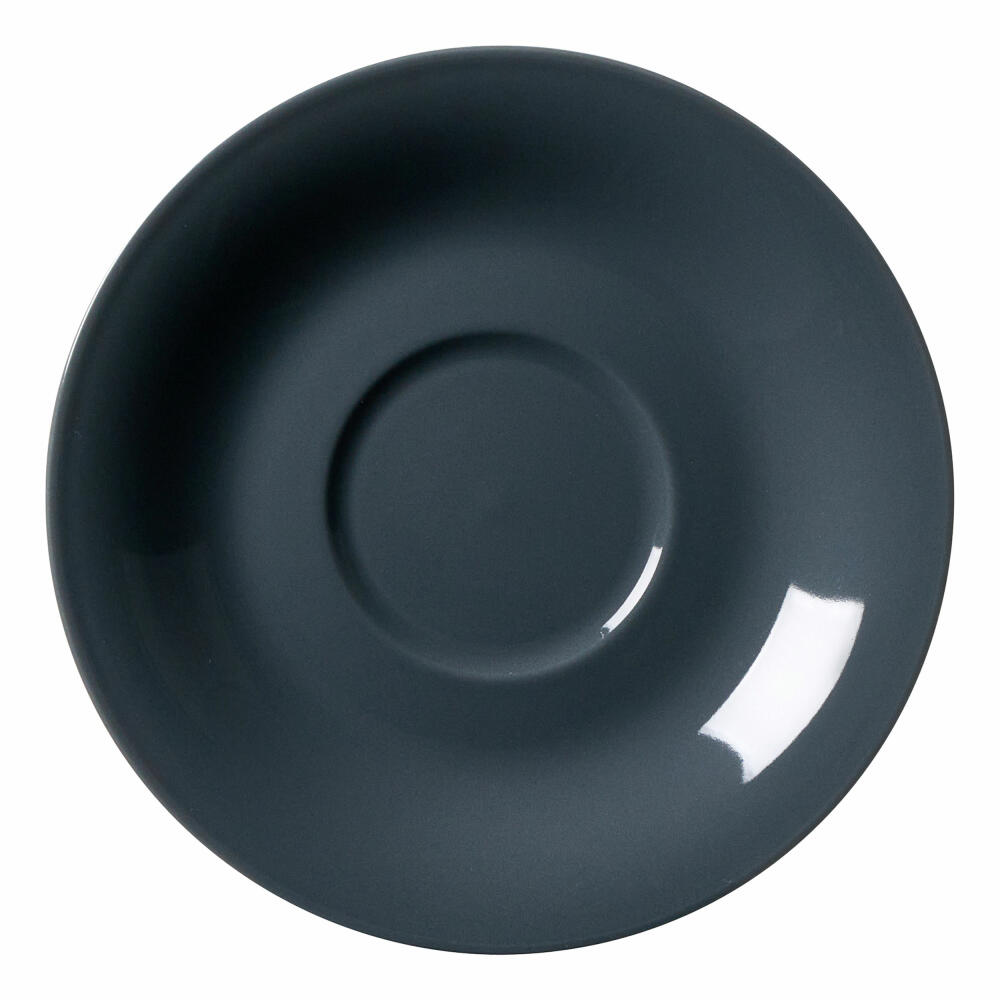 Ritzenhoff &amp; Breker Jumbo Coffee Saucer Doppio, Coffee Saucer, Underplate, Coaster, Porcelain, Anthracite, Ø 17 cm, 430257