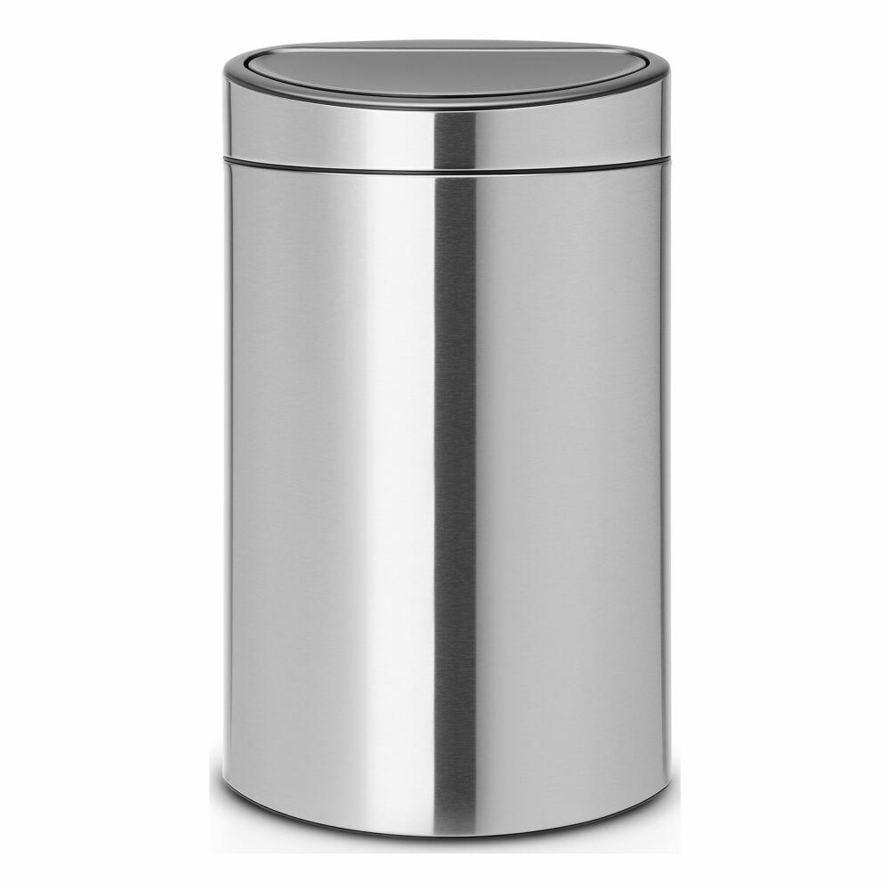 Brabantia Touch Bin, Trash can, waste bin, waste container, Matt Steel, 40 L, 114823