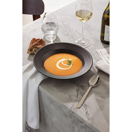 Eva Trio Deep Plate Legio Nova, Tableware, Soup Plate, Stoneware, Black, 25 cm, 787224